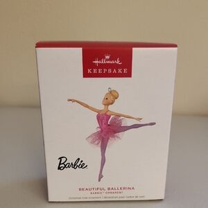 Hallmark Keepsake Barbie Ballerina Ornament in Pink and White